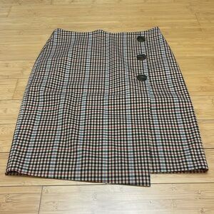 NWOT Ann Taylor Factory Midi Skirt Sz 10p Plaid Big
Buttons Lined